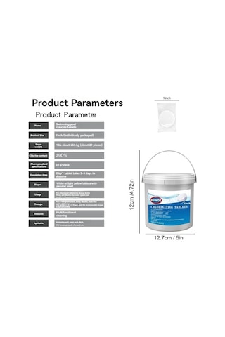Pazly 1 Lbs Uzun Süreli Klor Tabletleri - Havuz/jakuzi Temizleyici, Güneş Koruma, Pas Önleyici, Şişme Dispenser Hediyeli