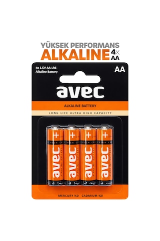 Avec Lr6 Aa Alkalin 4'lü Kalem Pil