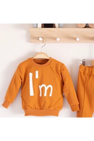Candar 3-18 Ay Erkek Bebek Takımı I'm Cool 2'li Kahverengi Kahverengi