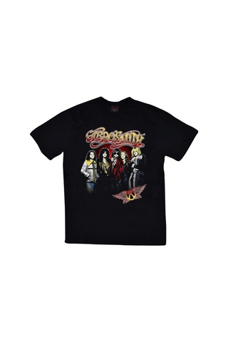 Stoned&Fame Unisex Siyah Aerosmith Baskılı T-shirt SIYAH