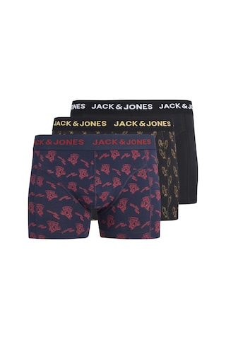 Jack & Jones Erkek 3'lü Boxer Paketi - Logo - 12298686 Siyah
