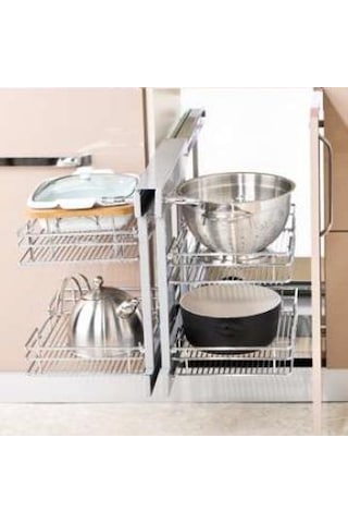 Çağdaş Tam Açılım Tezgah Altı Kör Köşe Sepeti