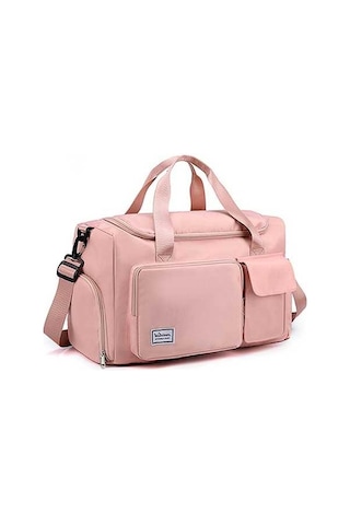 Novahub Spor Gym Çantası, Ayakkabı Bölmeli Duffle Çanta, Kadınlar İçin Hafta Sonu Seyahat Çantası Pembe Pembe