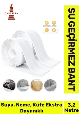 Özel Üretim Lavabo Tezgah Klozet Banyo Pencere Duş İzolasyon 3.2m Su Geçirmez Sızdırmaz Bant 1 Adet