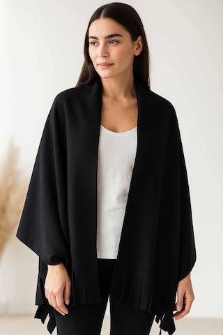 Softiva Polar Omuz Şalı 70x180 Cm Unisex Kışlık Şal Siyah Çok Renkli