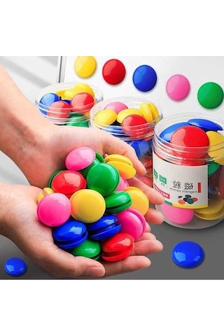 Novahub Yazı Tahtası Manyetik Tokalı Etiket Beyaz Tahta 40mm 60 Adet, Manyetik Demir Mıknatıs, Ofis-sinif İçin