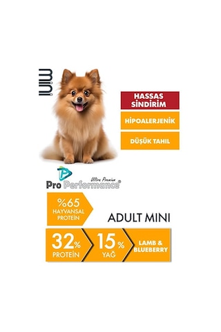 Pro Performance Kuzulu Ve Yaban Mersinli Küçük Irk Yetişkin Köpek Maması 2 Kg 124-10020.02