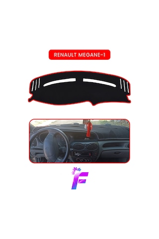 Renault Megane 1 Araca Özel Torpido Örtüsü Ön Göğüs Kılıfı Tam Koruma Oto Aksesuar A51 Kırmızı