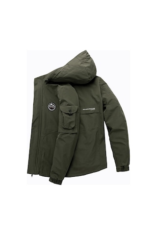 Moda Rahat Kapüşonlu Açık Hava Erkek Ceketi Siyah