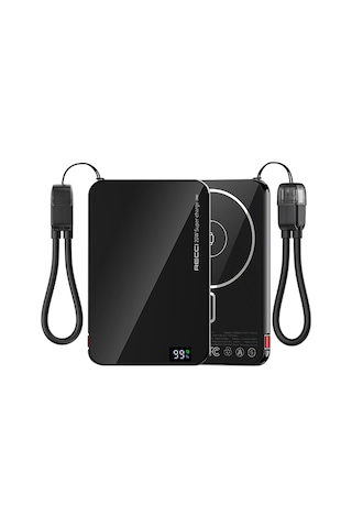 Recci Rpb-w41 Pd 20w Ultra İnce Hızlı Şarj Özellikli Type-c Kablolu Powerbank 15w 5000mah Siyah Siyah