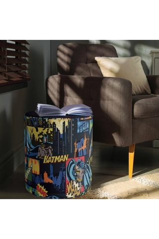 The Batman Puf Warner Bros Lisanslı Ürün, Süet Kumaş, Uluslararası Solmama Sertifikası Çok Renkli