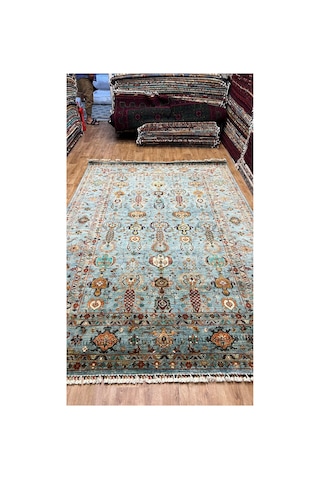 El Dokuma Afghan Halısı Turkuaz