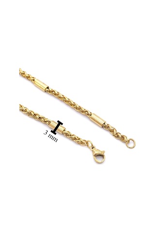 Ferizz Altın Kaplama 3mm - 60cm Unisex Zincir Zn-106