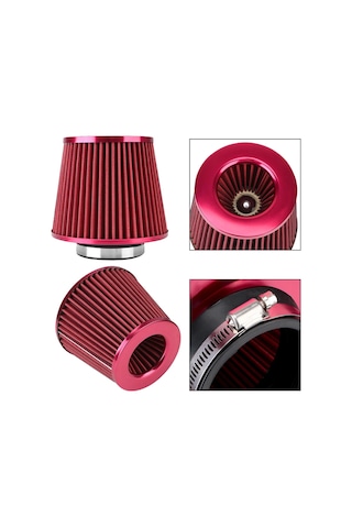 Spor Açık Hava Filtresi 7.60cm Geniş Tip Kırmızı Renk- Yüksek Ses Ve Performans
