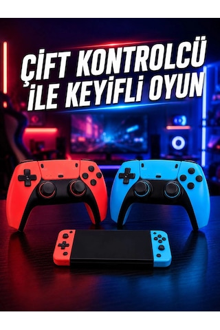 Oyun Konsolu Kablosuz Kontrolcülü Retro Oyun Eğlence Sistemi
