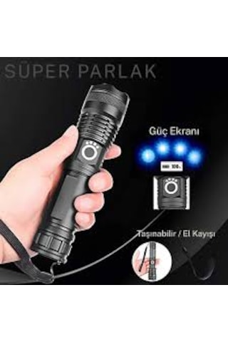 Small Sun Sm-771 30w - Ultra Parlak - Suya Dayanıklı - 700 Metre Menzilli El Feneri Siyah