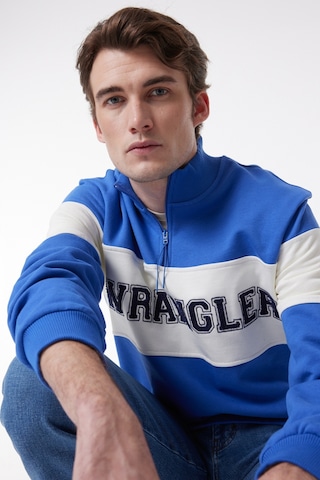 Wrangler Regular Fit Normal Kesim Dik Yaka %100 Pamuk Mavi Erkek Sweatshirt W232526400 Mavi
