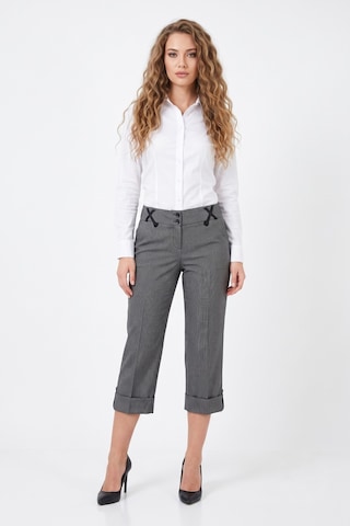 Baglan Kadın Bermuda Duble Paça Pantolon Bgl-00009515 Koyu Gri