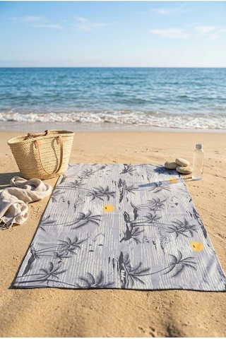 Retro Island Gri Plaj Havlusu 70 X 150 Cm Açık Gri - Gri