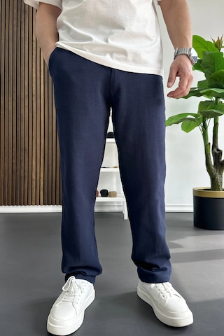 Edwox Erkek Beli Düğmeli Pantolon Lacivert Edw469