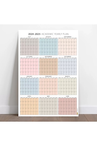 2026 -2027 Akademik Duvar Takvimi, Temmuz Başlangıçlı, Academic Wall Calendar Görseldeki Renk