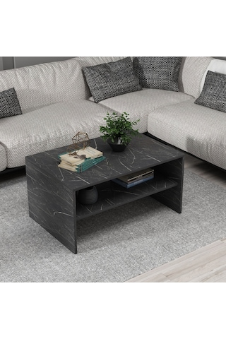 Apollon Orta Sehpa Siyah Mermer Desen Siyah Mermer Desen