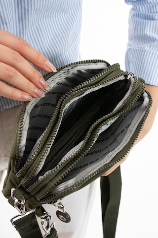 Nemo Bags Haki Unisex Cüzdan, 4 Gözlü, Telefonluk, Crinkle Kumaş, Çapraz Askılı Omuz Çantası, 20x12cm Haki
