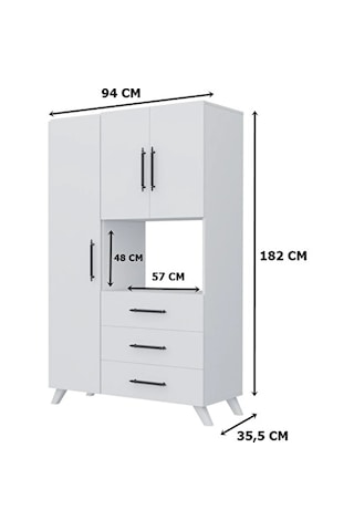 Pramo Mobilya Çok Amaçlı Mutfak Dolabı&banyo Dolabı,kiler, 3 Kapa