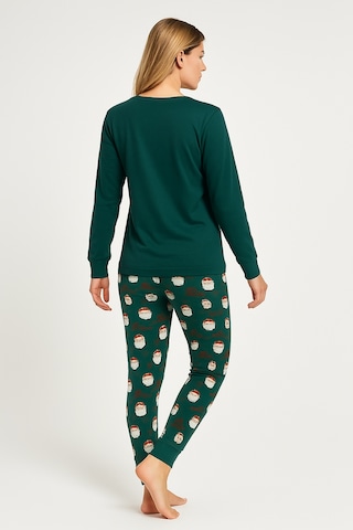 Mutlu City Kadın Yumuşak Doku Termal Pijama Takımı 42050 Zümrüt Yeşili