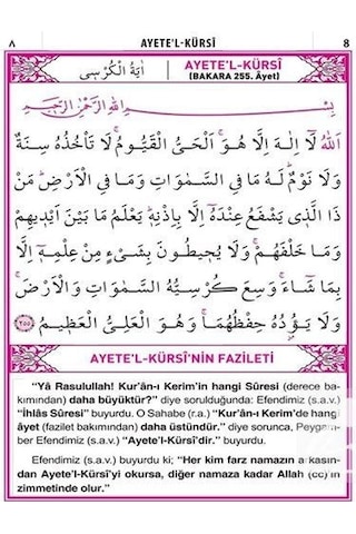 41 Yasin Bilgisayar Hatlı Türkçe Okunuşlu Ve Mealli Çanta Boy