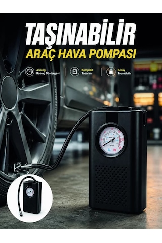 Otomobil Bisiklet Ve Motosiklet İçin Taşınabilir Lastik Hava Pompası Renkli
