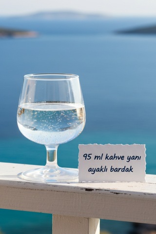 6 Kişilik Cam Ayaklı Kahve Yanı 95 Ml Modern Ve Dekoratif Sunum Beyaz