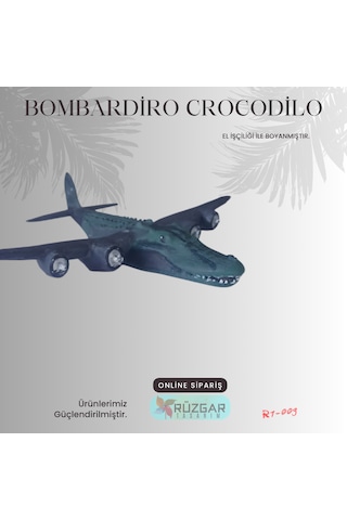 Bombardiro Crocodilo Tung Tung Sahur Kanat Boyutu 15 Cm Figür