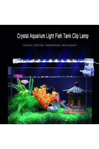 Silkroadselect D10 Stili Kristal Ledler Akvaryum Aydınlatma Sulu Bitki Büyüme Işığı Su Geçirmez Klipli Lamba Mavi Beyaz Led Balık Tankı Için Beyaz