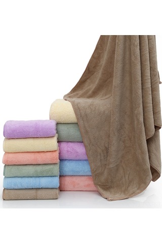 Xiyyadms Mikrofiber Deniz Mercan Kumaşı 2'li Banyo Havlusu Seti - Hızlı Kuruyan Ve Yüksek Su Absorpsiyonu Özelliği Bej Diğer