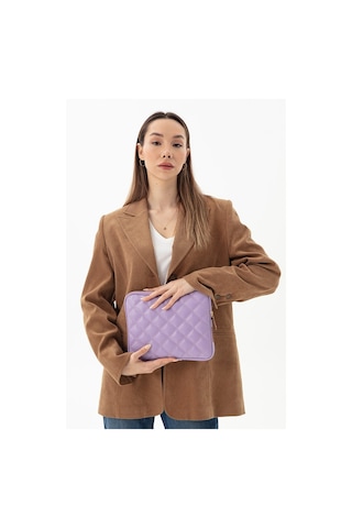 Apple Uyumlu - Unisex iPad Air Pro & Matepad Galaxy Tablet Kılıfı 11" Deri Kapitone -lila