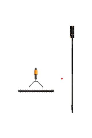 Fiskars 135513-1000655 Quikfit Çim Havalandırma Tırmığı + 1000661 Quikfit Sap - L