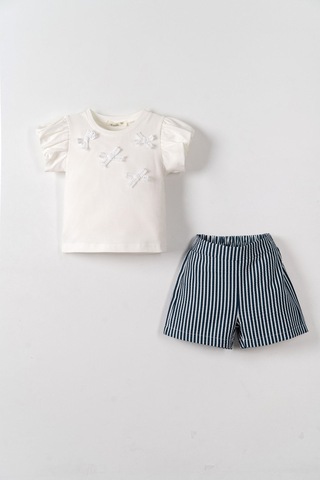 Nk Kids Kız Bebek Mare Takım Nk-11603 Ekru-lacivert