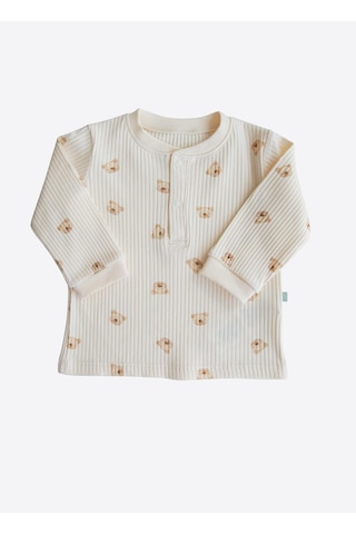 Organik Hector 2'li Pijama Takımı Natural Krem