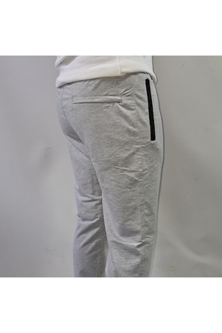 Jump Erkek Pamuklu Slim Fit Düz Paça Eşofman Altı Melanj Gri
