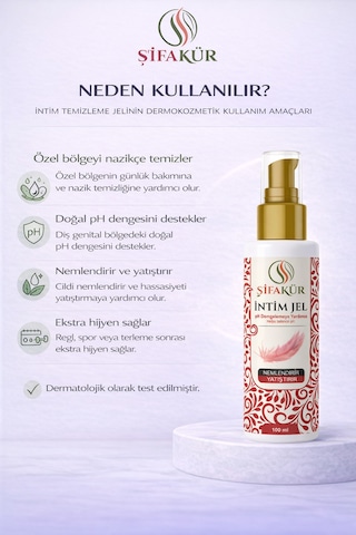Şifakür İntim Temizleme Jeli Ph Dengeli Hassas Bölge Bakım 100ml