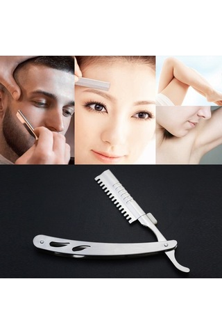 Sones Vintage Manuel Jilet Bıçağı Tutucu Tıraş Kaş Chimer Saç Kesim Bıçağı Tutucu Gümüş