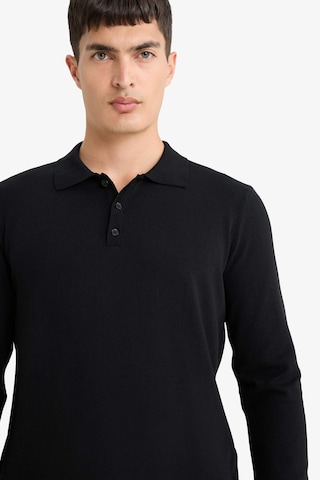 Defacto Standart Fit Polo Yaka Premium Düğmeli Triko Kazak D0454AX24AU Siyah