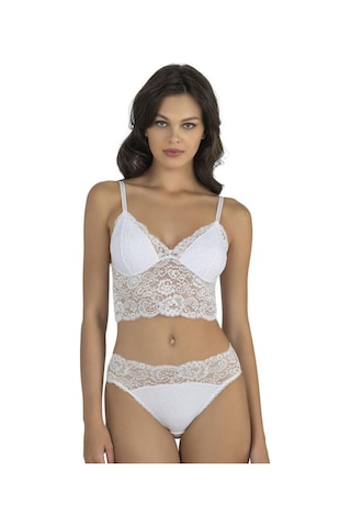 Fabony Bayan Dantelli Bralet Sütyen Külot Takımı 1310 Beyaz