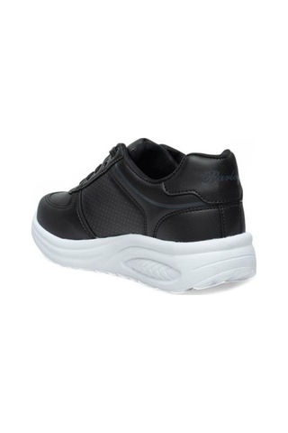 Parley 722-26 Deri Anatomik Bağcıklı Kadın Sneaker Siyah Beyaz Siyah
