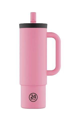Straw Cup Flamingo Pipetli Paslanmaz Çelik Termos 800 Ml Pembe