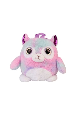 Glanart Çocuklar İçin Sevimli Peluş Sırt Çantası 25 Cm 3-6 Yaş Mor