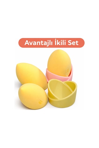 Makyaj Süngeri Standı İkili Set Kozmetik Standı Beauty Blender Tutucu Makyaj Organizeri Çok Renkli
