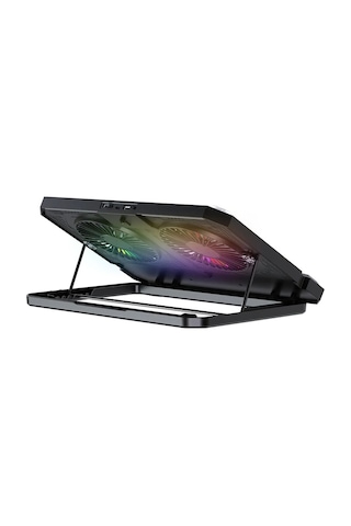 Nc21 Rgb 2 Fanlı 8 Kademeli Yükseklik Ayarı Notebook Soğutucu Stand