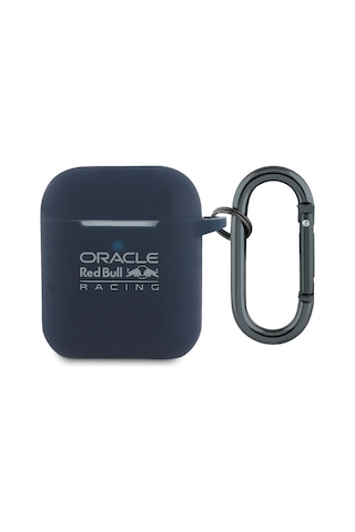 Airpods Uyumlu Kılıf Redbull Lisanslı Baskı Logolu Askı Aparatlı Silikon Kapak Lacivert
